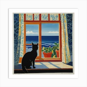 Cat Looking Out The Window 3 Art Print