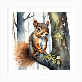 Squirrel In The Woods 61 Art Print