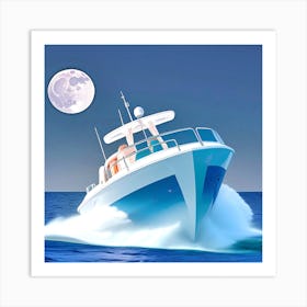 Boat In The Ocean 10 Art Print