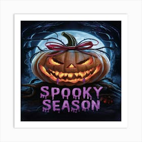 scary pumpkin Spooky Season Art Print