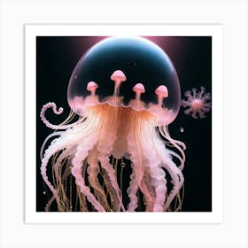 Pink jellyfish 1 Art Print