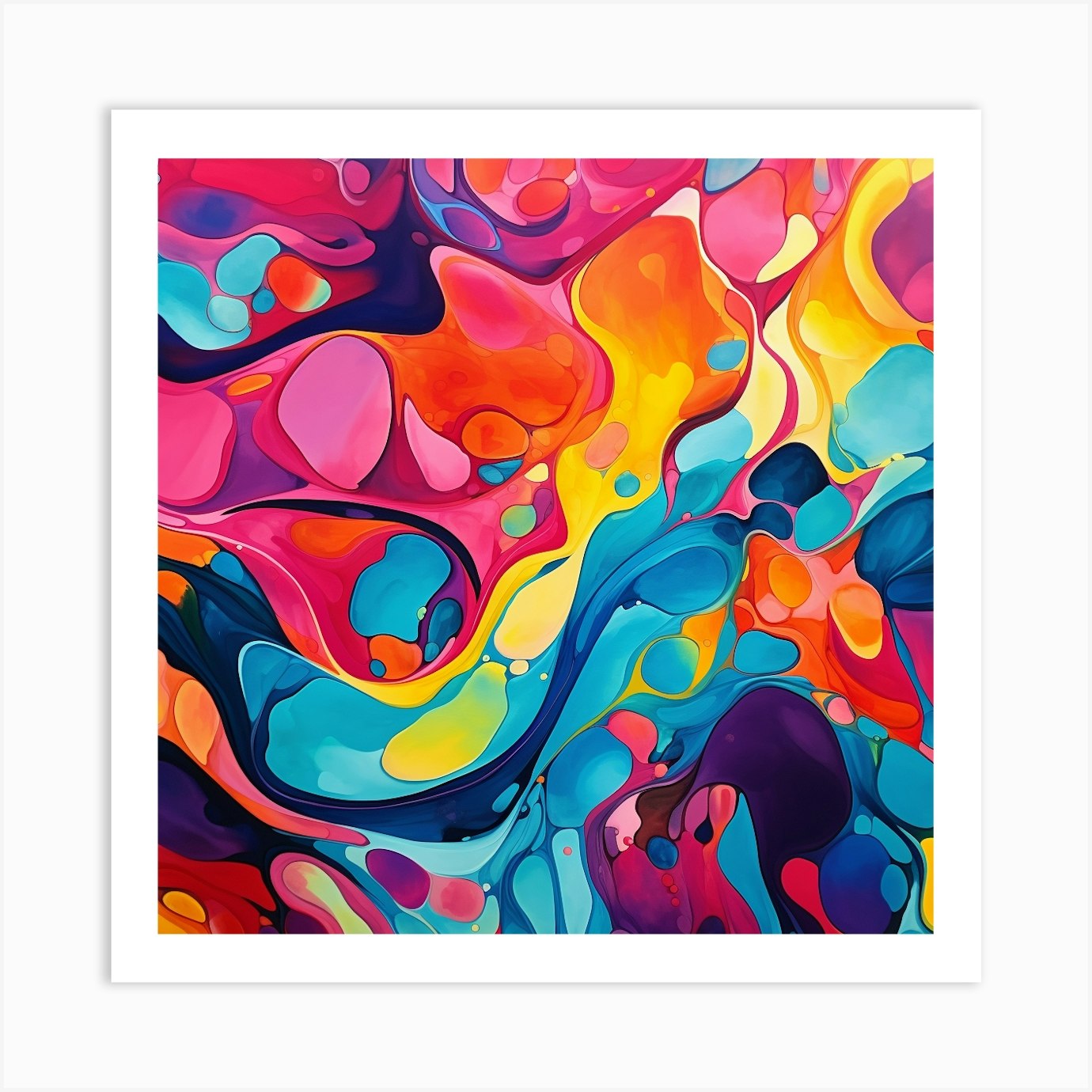 Illustration Composition In Abstract Art, Vibrant Colors,, 57% OFF