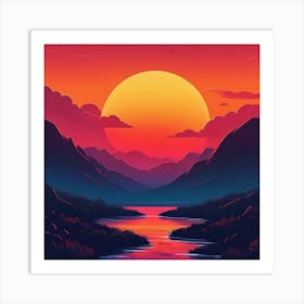 Sunset Landscape 1 Art Print