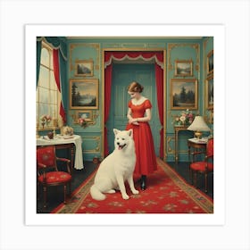 'The White Dog' Art Print