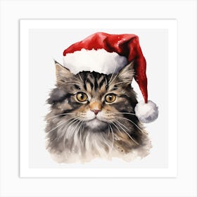 Santa Cat 16 Art Print