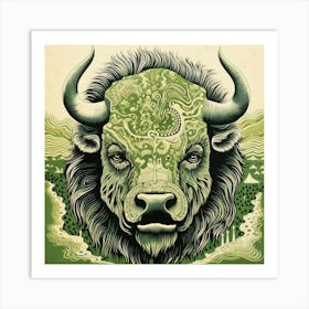 Buffalo Head Canvas Print Poster