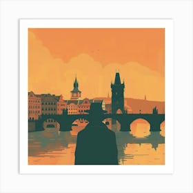 A Prague With Charles Bridge Lofi Illustration 1720467760 3 Art Print