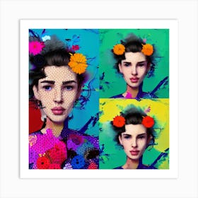 Girl With Flowers 5 Art Print