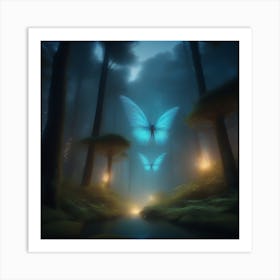 Butterfly In The Forest Art Print