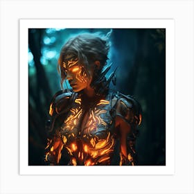 Cyborg army lady Art Print