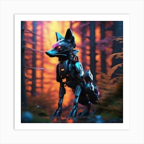 Wolf In The Woods 78 Art Print