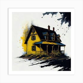 Colored House Ink Painting (48) Art Print