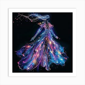 Woman In A Blue Dress 5 Art Print