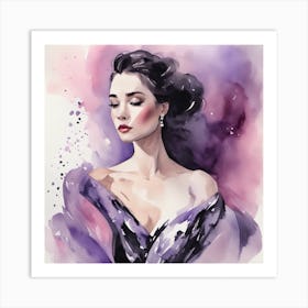 Watercolor Of A Woman Art Print