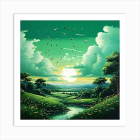 Landscape Painting 16 Art Print