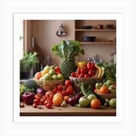 Fresh Fruits And Vegetables Art Print