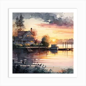 House On The Lake Art Print