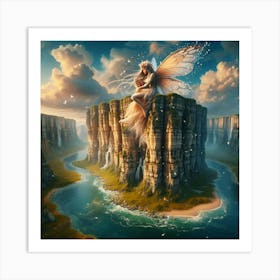 Fairy On The Cliff Art Print