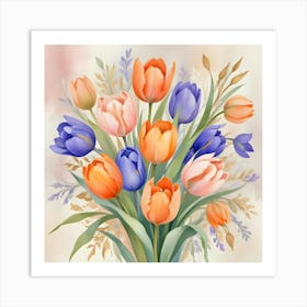 Bouquet Of Tulips Art Print