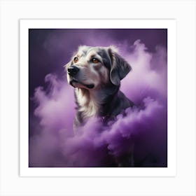 Dog Covered In A Cloud Of Smoke Whirlwin Art Print