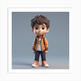 Chibi-style, young boy Art Print