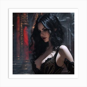 Vampire Gothic Woman Art Print