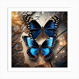 Two Blue Butterflies Art Print