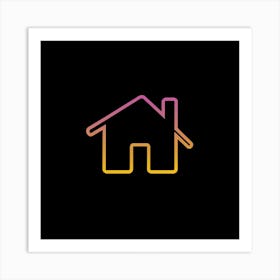 House Icon On Black Background Art Print