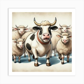 Herd Of Sheep 2 Art Print