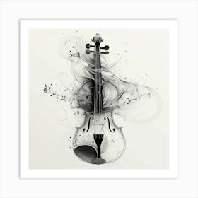 Violin In Black And White Art Print