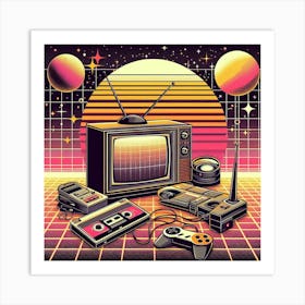 80s Retro Art Art Print