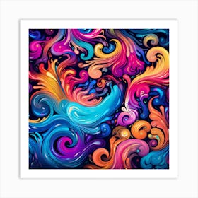 Abstract Colorful Swirls 1 Art Print