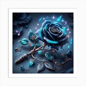 Blue Rose 1 Art Print