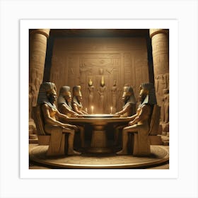 Egyptian Pharaohs At Table Art Print