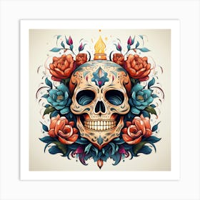 Day Of The Dead Skull 12 Art Print