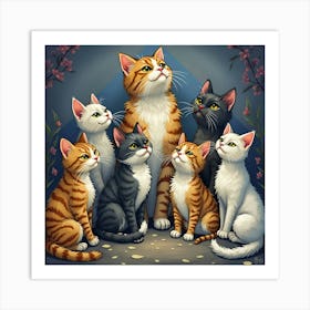 Cats. Art Print