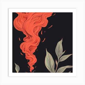 Fire Painting on Black Art Print