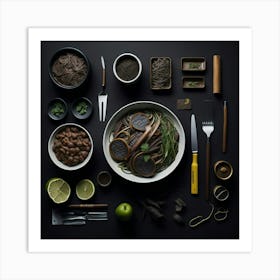 Barbecue Props Knolling Layout (126) Art Print