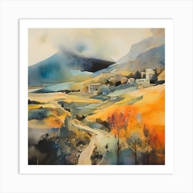 Umbrian Utopia: Oil-Painted Dreamscape Art Print