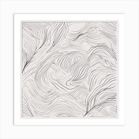 Minimalism Masterpiece, Trace In Line + Fine Gritty Texture + Complementary Pastel Scale + Abstract (2) Art Print