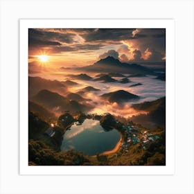 Sunrise In The Mountains 2 Art Print