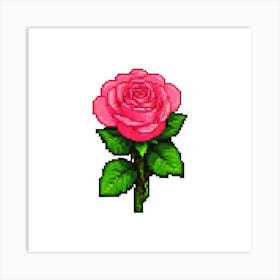 Pixel Rose 4 Art Print