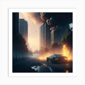 City On Fire (51) Art Print