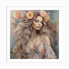 Bohemian Elegance BOHO Print, optimistic painting Art Print