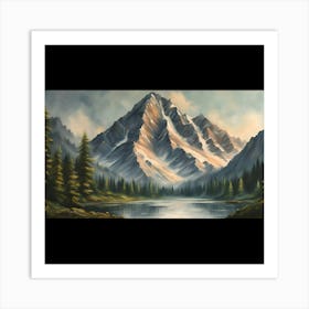 Realistic Mountain P (1) Art Print