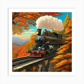 Train On The Tracks 1 Art Print