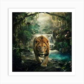 Lion In The Jungle Art Print