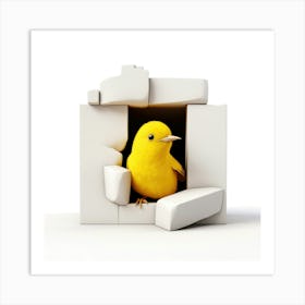 Yellow Bird In A Box Art Print