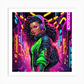 Neon Girl 26 Art Print