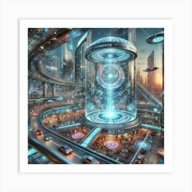 Chronos Bistro Futuristic Location Art Print